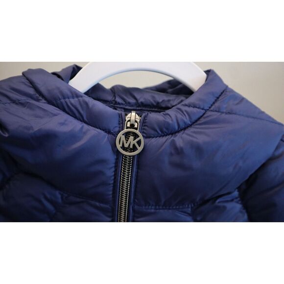 Michael Kors Women's Petite Sz S Blue Packable Down Puffer Coat Jacket - Picture 4 of 12